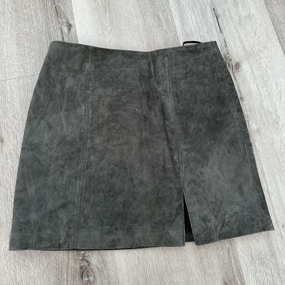 Green Soft Leather Skirt